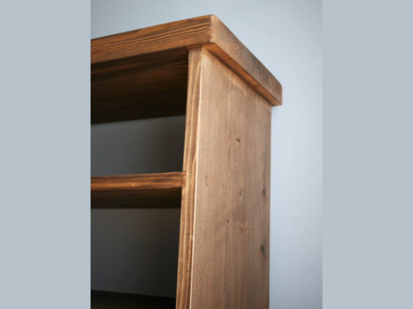 Wooden handmade rustic shoe rack bench and shelving unit.