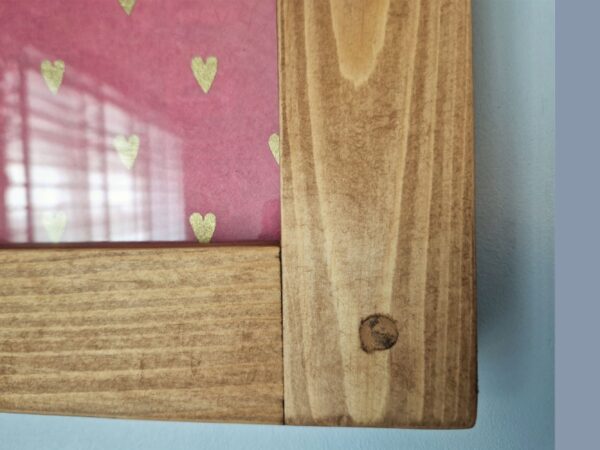 Small wooden picture frame, for 5 x 7 inch photo. Chunky wooden frame, UK.