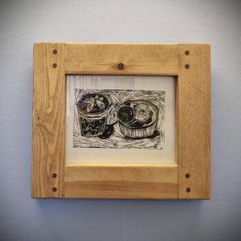 Rustic wooden picture frame for print and photo, artisan custom wood gifts from Somerset UK
