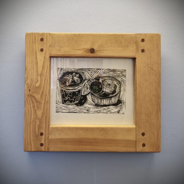 Rustic wooden picture frame for print and photo, artisan custom wood gifts from Somerset UK