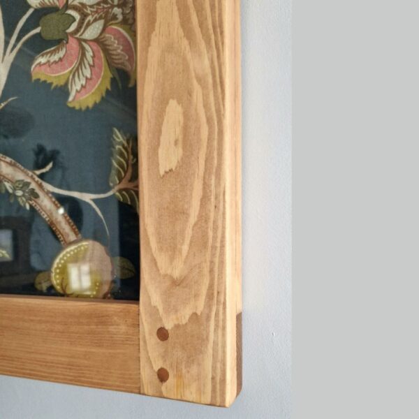 Large rustic wooden frame for 12 x 16 inch in natural, sustainable wood, side dowel detail UK