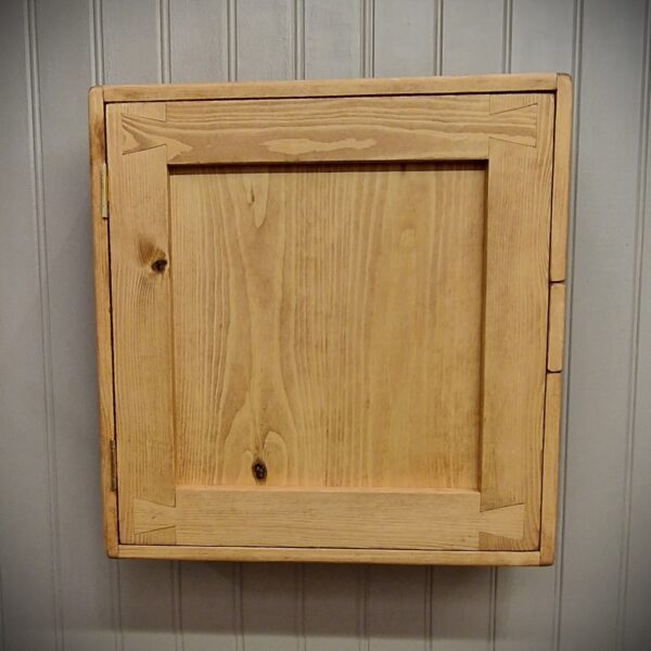 Natural wood bathroom cabinet, large medicine wall cabinet in modern rustic minimalist style handmade in Somerset UK