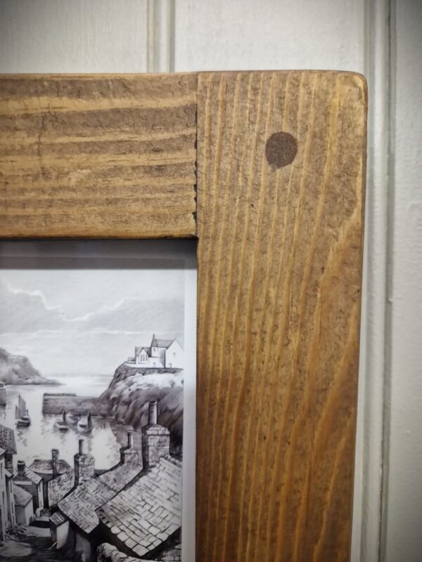 Wooden multi frame 5x7 photo and picture with dowel joint detail handmade in rustic Somerset UK