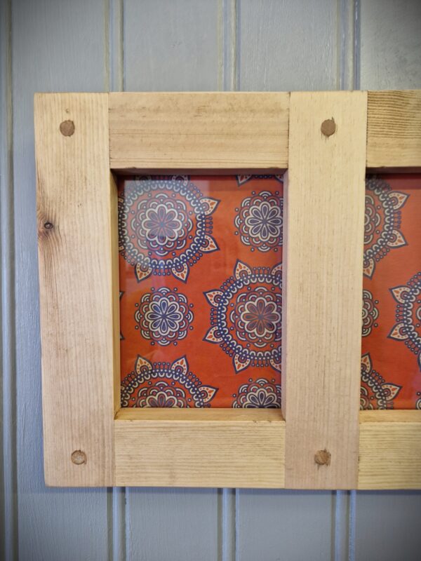 Rustic triple frame 5x7, chunky wooden multi photo frame modern artisan frame from Somerset UK